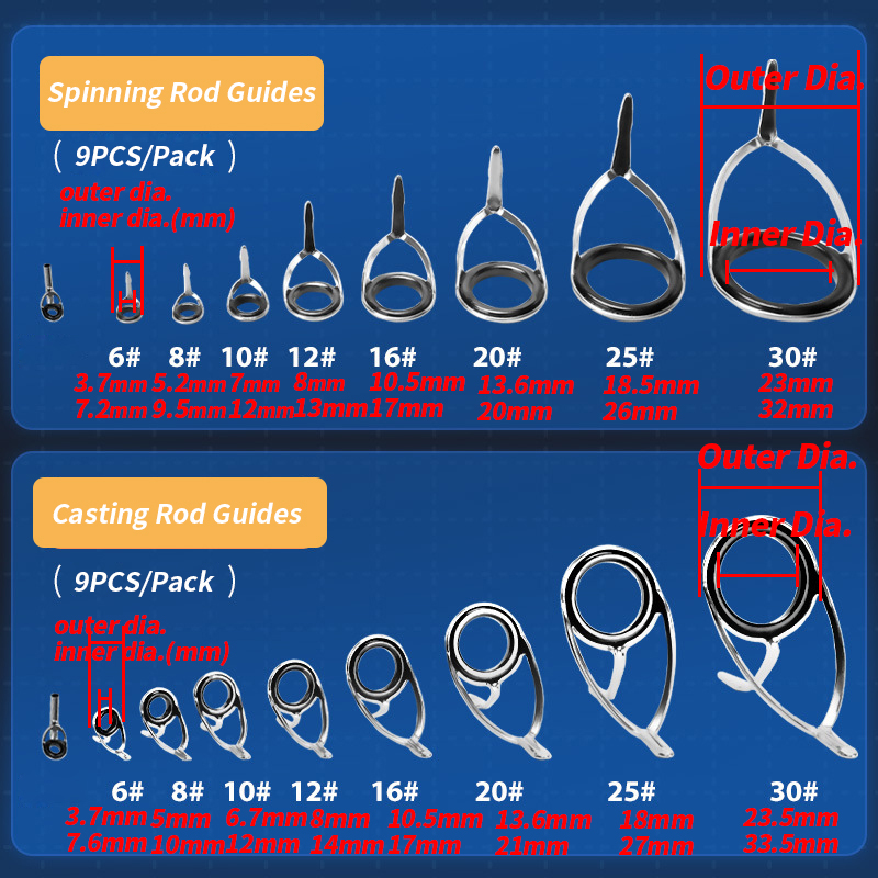 9Pcs 낚싯대 가이드 링 수리 키트 세라믹 링 스피닝 - Reel Repair Kit 리뷰 및 가격